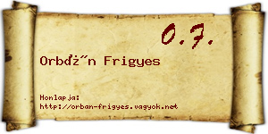 Orbán Frigyes névjegykártya