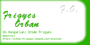 frigyes orban business card