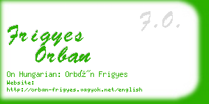 frigyes orban business card
